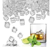 Fake Crushed Square Ice Cubes Artificial Acrylic Crystal Diamonds for Vase Fillers,Table Scatter, Party Favor, Wedding Decoration, Photography Props, Food Display, DIY Crafts (square-10MM 200 Pieces)