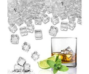 Fake Crushed Square Ice Cubes Artificial Acrylic Crystal Diamonds for Vase Fillers,Table Scatter, Party Favor, Wedding Decoration, Photography Props, Food Display, DIY Crafts (square-10MM 200 Pieces)