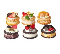 Fake Cupcake Model 6pcs Realistic Fruit Cake Model Artificial Food Model Simulation Biscuits Desserts Model for Photography Display