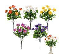 Fake Daisy Flowers,Table Decor Daisies Artificial Flowers | Windproof Fake Floral, Home Accents for Indoor Patio Balcony Front Door Weddings Garden Porch Parties
