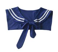 Fake Dickey Detachable Navy Style Collar Set Half Top Mock Blouse Collar for Women (Blue)