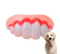 Fake Dog Teeth - Silicone Funny Teeth Toy | Interactive Pet Mental Stimulation Exercise | Indoor Outdoor Play Travel Tôy | Family Friends Christmas Prank | Durable Chew Toy For Small Medium Large Dogs