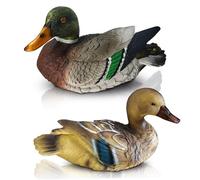 Fake Duck Figurine, 2Pcs Realistic Mandarin Floating Ducks, Colorful & Weather Resistant Resin Decor for Garden, Yard, Lawn, Patio