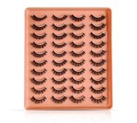 Fake Eye Lashes - ShiningUU 20 Pairs Fluffy Wispy D Curl Natural Look Thick Volume Faux Mink Fake Eyelashes - Cat Eye Strip Lashes, False Eyelashes with Realistic Volume