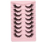 Fake Eyelashes Natural 15MM Eye Lashes Pack Short Fluffy Faux Mink Thick Curly 3D Dramatic Soft Strip False Eye Lashes Multipack