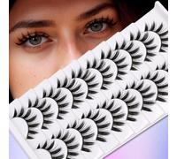 Fake Eyelashes Natural 15MM Eye Lashes Pack Short Fluffy Faux Mink Thick Curly 3D Dramatic Soft Strip False Eye Lashes Multipack