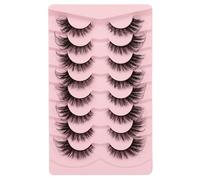 Fake Eyelashes Natural 15MM Eye Lashes Pack Short Fluffy Faux Mink Thick Curly 3D Dramatic Soft Strip False Eye Lashes Multipack