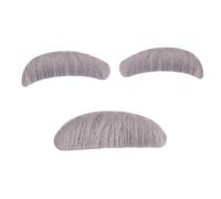 Fake Facial Hair For Old Man | Old Man Cosplay Facial Hair | Synthetic Fiber Artificial Mustache And Eyebrow Set | Comfortable Stick On Cosplay Supplies