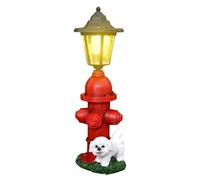 Fake Fire Hydrant,Solar Statue Resin Lights Ornamental | Glowing Sculpture Light-Up Decorations Outdoor for Dogs Lawn Training, Yard