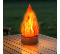 Fake Fire Lamp, 3D Fake Fire Night Light,USB Rechargeable Flameless Candles with Flickering Flame,3-Mode LED Flame Light,Realistic Flame Effect for Indoor/Outdoor Halloween, Camping, Home Decor