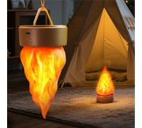 Fake Fire Lamp,3D Rechargeable Travel Night Light With Cozy Lighting,3-Mode LED Fake Fireplace Candles,Realistic Flame Effect For Indoor/Outdoor Halloween, Camping,Home Decor