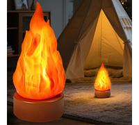 Fake Fire Lamp, USB Rechargeable Flameless Candles with Flickering Flame, 3-Mode LED Fake Fireplace Flame Light for Outdoor Camping Holiday Halloween Christmas Thanksgiving Table Yard Decorations