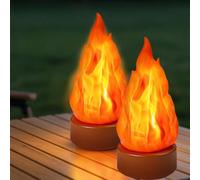 Fake Fire Lamp,Usb Rechargeable Flameless Candles With Flickering Flame,3d Fake Fire Night Light With 3 Modes,Led Fake Fireplace Light For Patio Outdoor Camping Halloween Christmas Table Yard Decor