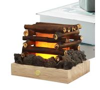 Fake Fire Logs - Campfire Night Light Touch Control, 3 Modes Adjustable | 3D LED Pit Firewood Lamp, Small Electric Faux Fireplace Christmas Decoration Indoor Glowing Atmosphere Timber Prop