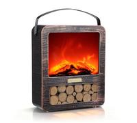 Fake Fireplace Lanterns Decorative, Doyosh USB/Battery Operated LED Fireplace Lamp with Realistic Flame Effect, Small Fire Place Lantern for Indoor & Outdoor Xmas Decor, Fall Decor, Vintage Home Decor
