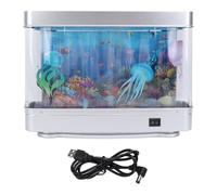 Fake Fish Tank Lamp Moving Fish LED White Light USB 5V Plug in Decorative Aquarium Lamp for Desktop Bedroom