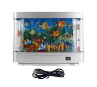 Fake Fish Tank Mini Aquarium - Realistic Decorative LED Water Simulation Display | Artificial Aquarium For Night Use Baby Adults Kids Room Birthday Birthday Prison Silencie