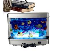 Fake Fish Tank - Mini Artificial Aquarium Decoration, Realistic Glow Sensory Display, Quiet Cute Desktop Ornament Design, Lightweight Portable Decorative Feature | Artificial Aquarium For Birthday Bab