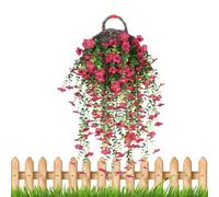 Fake Flower Vines, Artificial Morning Glory Basket, Home Decor Accents for Front Gazebo Deck Wall Courtyard