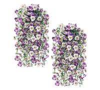 Fake Flowers For Outdoors- 2 Pieces Realistic Artificial Home Decor, Outside Flowers | For Home Patio Deck Door Wall Gazebo Front Balconies Spring Fall Walls, Homes, Gardens, Patios, Terraces, Weddin