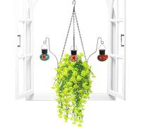 Fake Flowers for Outside with Hook Metal Bird Feeder