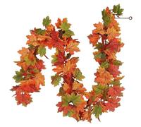 Fake Flowers Garland - Door Garland | Hawaiian Garland | Rustic Rattan Maple Leaves | Elegant Autumn Garland with Artificial Maple Leaves, Autumn Decoration for the P