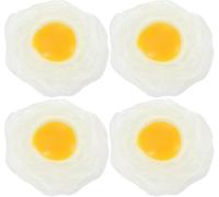 Fake Fried Egg Toys 4Pcs Artificial Fried Eggs Squeeze Toys Fake Eggs Play Food Model for Fake Food Prank Props