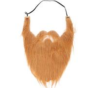 Fake Funny Beard, Flannel Fake Mustache Costume Stimulated False Whiskers Facial Jesus Wild Man Hair Accessories for Family Dress Party Cosplay School Drama (Large brown beard)