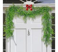 Fake Garland Plant 5.9 FT Artificial Hanging Plants Faux Ferns Leaves Ivy Garland for Indoor Outdoor Wedding Halloween, Christmas Party Fall Wall Room Door Decor (Green)