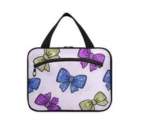 Fake Glitter Cartoon Bow Pink Hanging Bag Travel Bag with Hanging with Hook, Designer Expandable Bags for Men for Trip Essentials Backpacking bolsas para maquillaje L