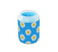 Fake Glitter Cartoon Daisy Flower Blue Reusable Dog Foot Washer with Soft Massage Brush Essential For All Pets Owners Suitable for Small, Medium, Large Breed Dogs lavadora de patas para perros