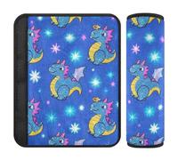 Fake Glitter Cartoon Dragon Blue 2 Pack car seat Strap Pads, Stop seat Belt Cutting into Neck, Shoulder Pads for seat Belt for Sedan Most Cars Van 10x7.7 in Protector para cinturón