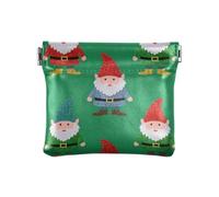 Fake Glitter Cartoon Dwarf Gnome Colorful Women's Small Leather Change Purse Cute Coin Holder for Ladies, Fake Glitter cartoon Dwarf gnome colorful, One Size, Print Art