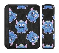 Fake Glitter Cartoon Monster Black 2 Pack Shoulder Strap Cushion, Stop seat Belt Cutting into Neck, Adult seat Belt Cover for Most Cars SUV Backpack 10x7.7 in Protector para