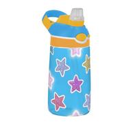 Fake Glitter Cartoon Star Blue Water Bottle Kids with Silicone Straw Leak Proof 480ml Cup for Gym Travel Home School Office termo de agua Fria