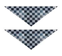 Fake Glitter Checkerboard Squares White Navy Blue seasonal dog bandanas Adjustable Triangle Bibs Kerchief Set Cute Pet Holiday Accessories Decor for Dogs Cats M
