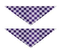 Fake Glitter Checkerboard Squares White Purple Dog Bandanas Unique Shape Adjustable Fit Unisex Puppy Cat Pet Scarf Cute Pet Holiday Accessories Decor for Dogs Cats S