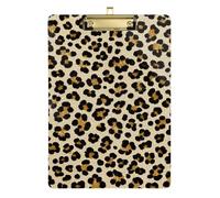 Fake Glitter Leopard Print Beige Acrylic Film clipboard Standard Letter A4 Size Waterproof for 5th Grade Classroom Essentials for Teachers Gold 12x9in Tabla para escribir