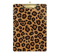 Fake Glitter Leopard Print Brown A4 Police clipboard Waterproof for Clip Board Teacher Gold 9 x 12 in