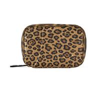 Fake Glitter Leopard Print Brown Medication Bags with Detachable Compartments Attachable Organizer Travel case for Purse