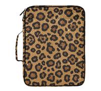 Fake Glitter Leopard Print Brown Paper Expanding File Folder 7 Pockets A4 Letter Size with Zipper Closure for Office Supply File Pocket Folders carpeta de
