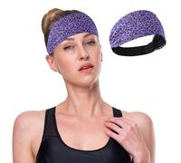 Fake Glitter Leopard Print Lavender Cooling Women'S Fashion Headbands Elastic Hairband for Basketball Basketball Workouts Hiking
