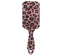 Fake Glitter Leopard Print Pink anti static brush for wet hair Designed scalp massaging for short hair with Ergonomic handle cepillo para cabello de mujer