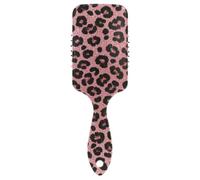 Fake Glitter Leopard Print Pink anti static styling hair brush Designed scalp massaging for hair loss with Ergonomic handle cepillo para peinar