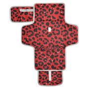 Fake Glitter Leopard Print Red Reusable Baby Changing mat with Tissue Pocket Portable Baby Changing pad Infant Travel Station Kit cambiador de pa?ales para Bebes