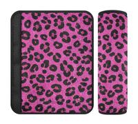 Fake Glitter Leopard Print Rose Red 2 pcs seat Belts Covers Protects Your Neck and Shoulders for Truck forro para cinturon de seguridad
