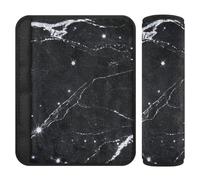 Fake Glitter Marble Grain Black 2 Pack car seat Strap Covers Stop seat Belt Cutting into Neck for Van forro para cinturon de segurida