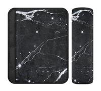 Fake Glitter Marble Grain Black 2 pcs Covers for seat Belts Stop seat Belt Cutting into Neck for Airplane funda para cinturón de carro
