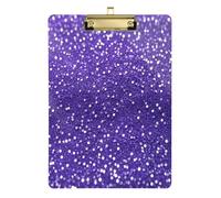 Fake Glitter Purple Girl clipboard Acrylic Cute for 5th Grade Classroom Essentials for Teachers Tablas para escribir Size 9 x 12