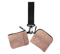 Fake Glitter Rose Gold Star Women's Change Wallet Card Cases Slim Portable ID Card Holders Protector with Keychain for Women 2 Packs, fake glitter rose gold star, One Size, Casual